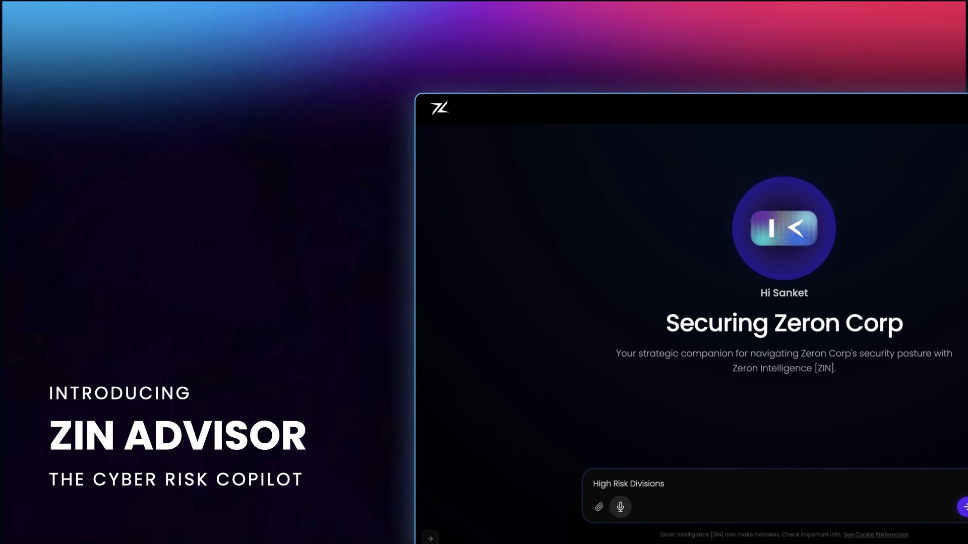 ZIN Advisor - Main product screenshot demonstrating key features and user interface