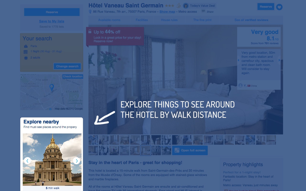 Explore nearby tourist attractions for Booking.com (Chrome) gallery image