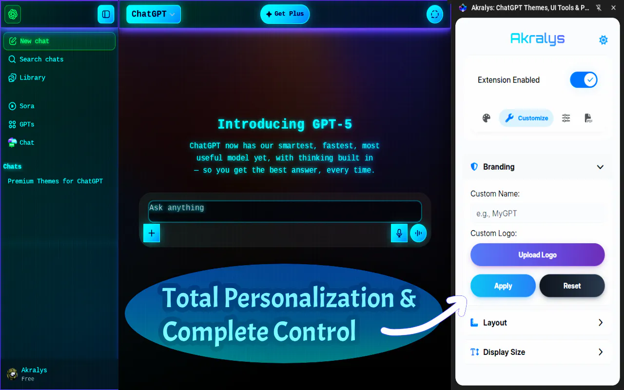 ChatGPT Custom Premium Themes & UI Tools gallery image