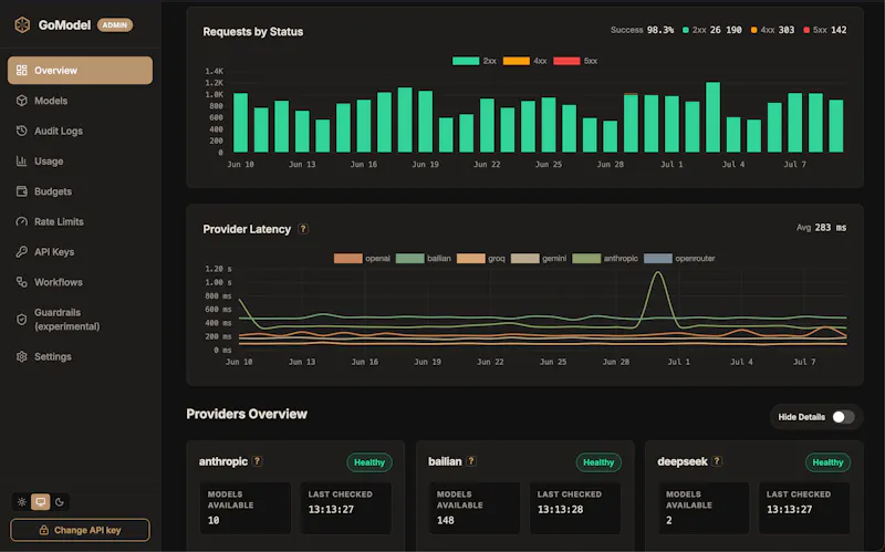 GoModel screenshot 3