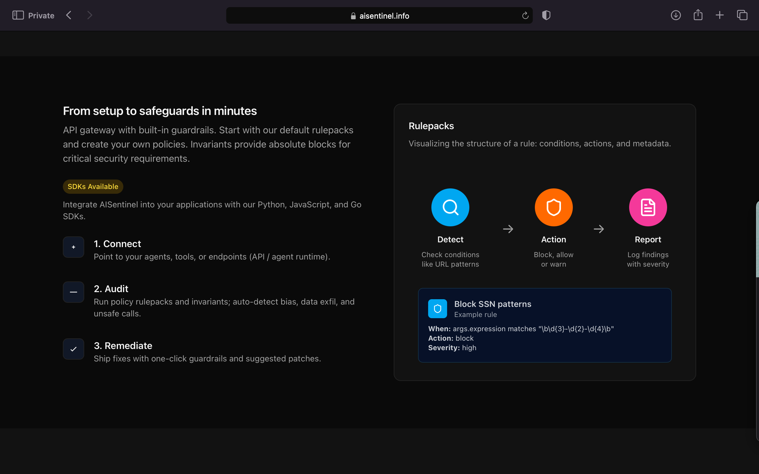 AISentinel SDKs gallery image