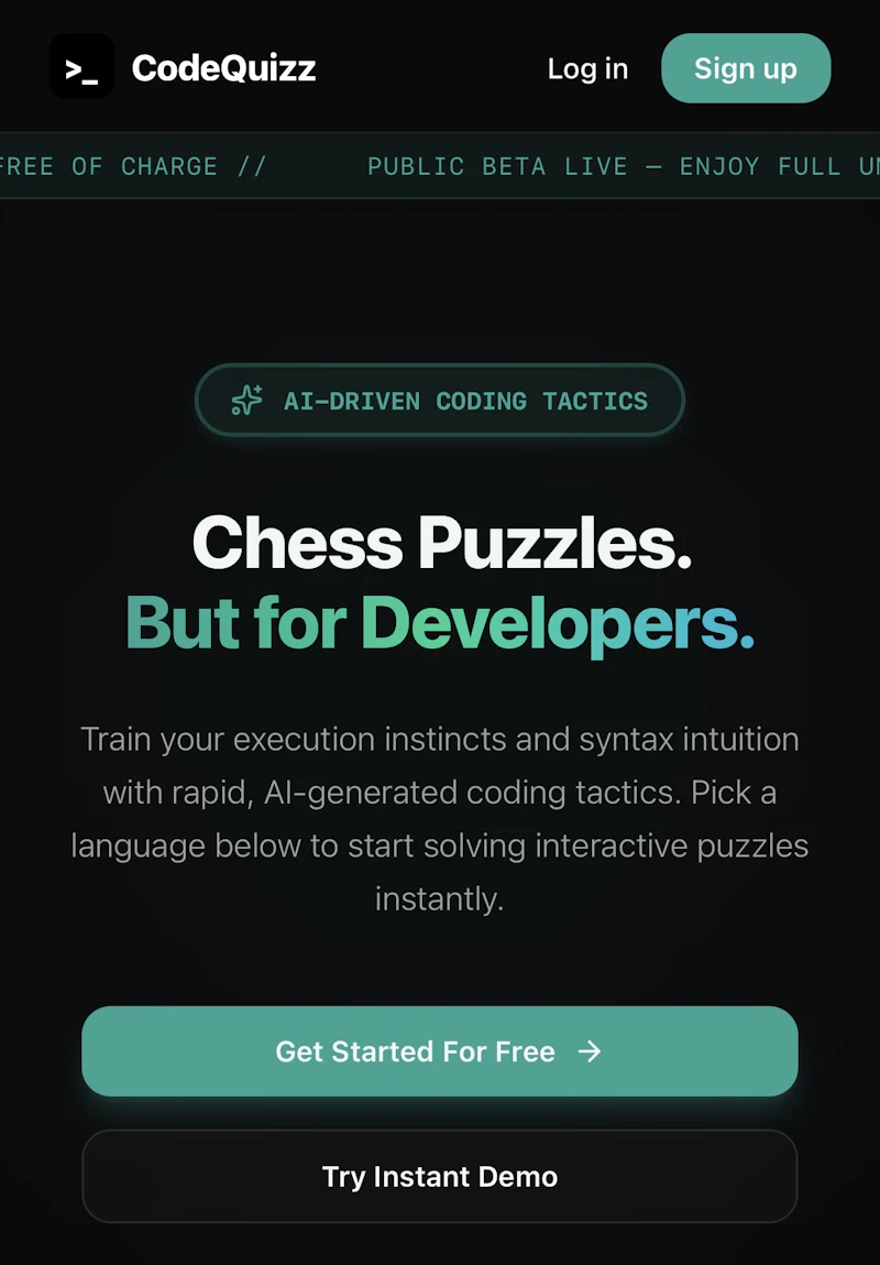 CodeQuizz screenshot 1