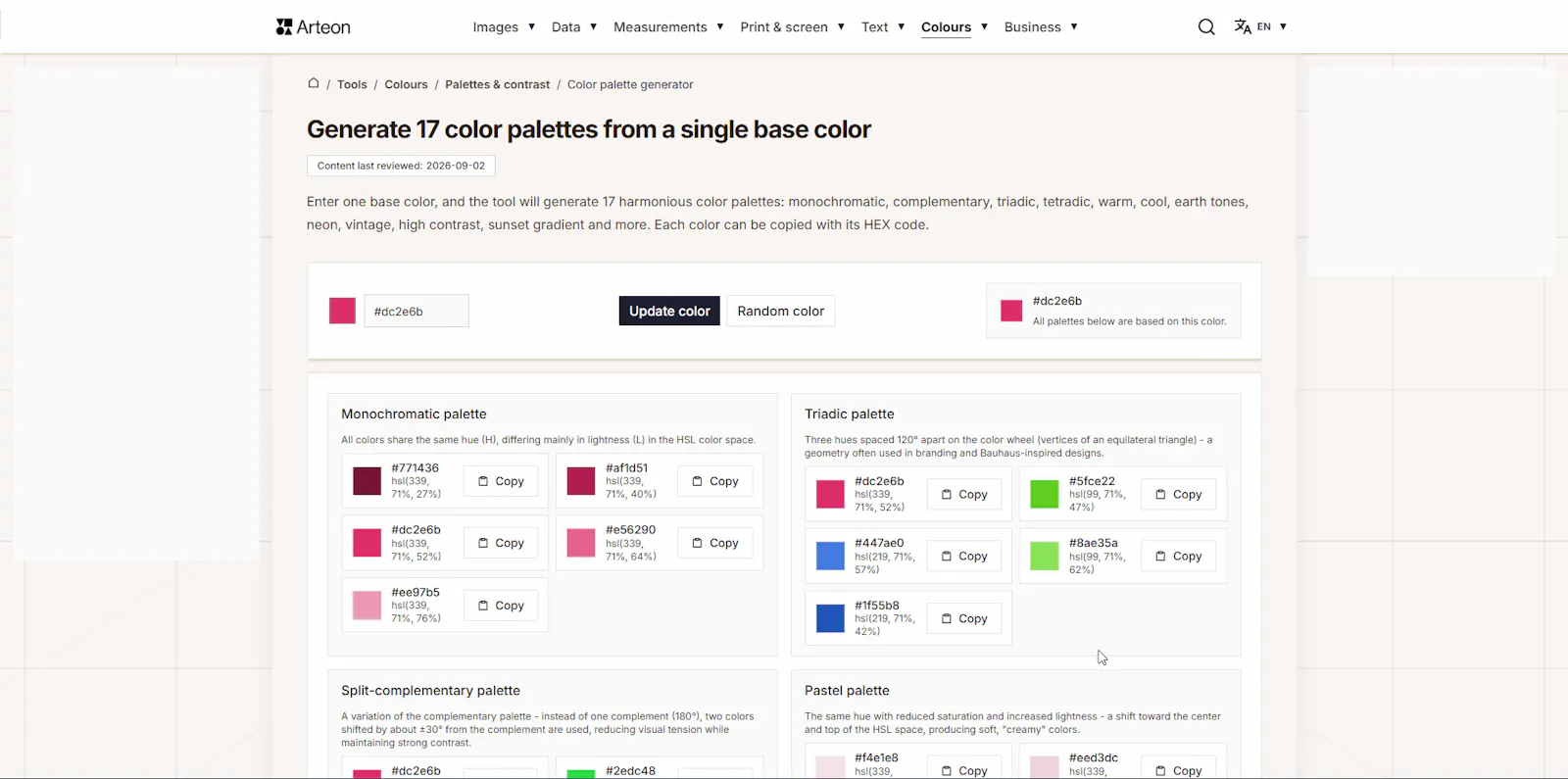 Color Palette Generator - 17 Schemes screenshot 3