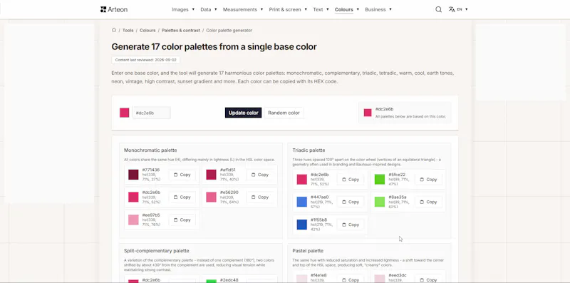 Color Palette Generator - 17 Schemes screenshot 3