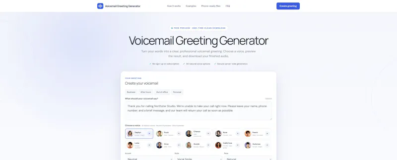 Voicemail Greeting Generator screenshot 3