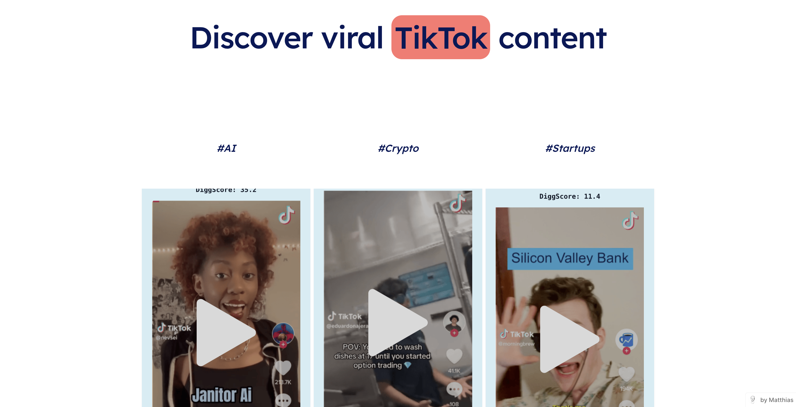 Mídia 1 de DiggingClips - Descubra o conteúdo viral do Tiktok