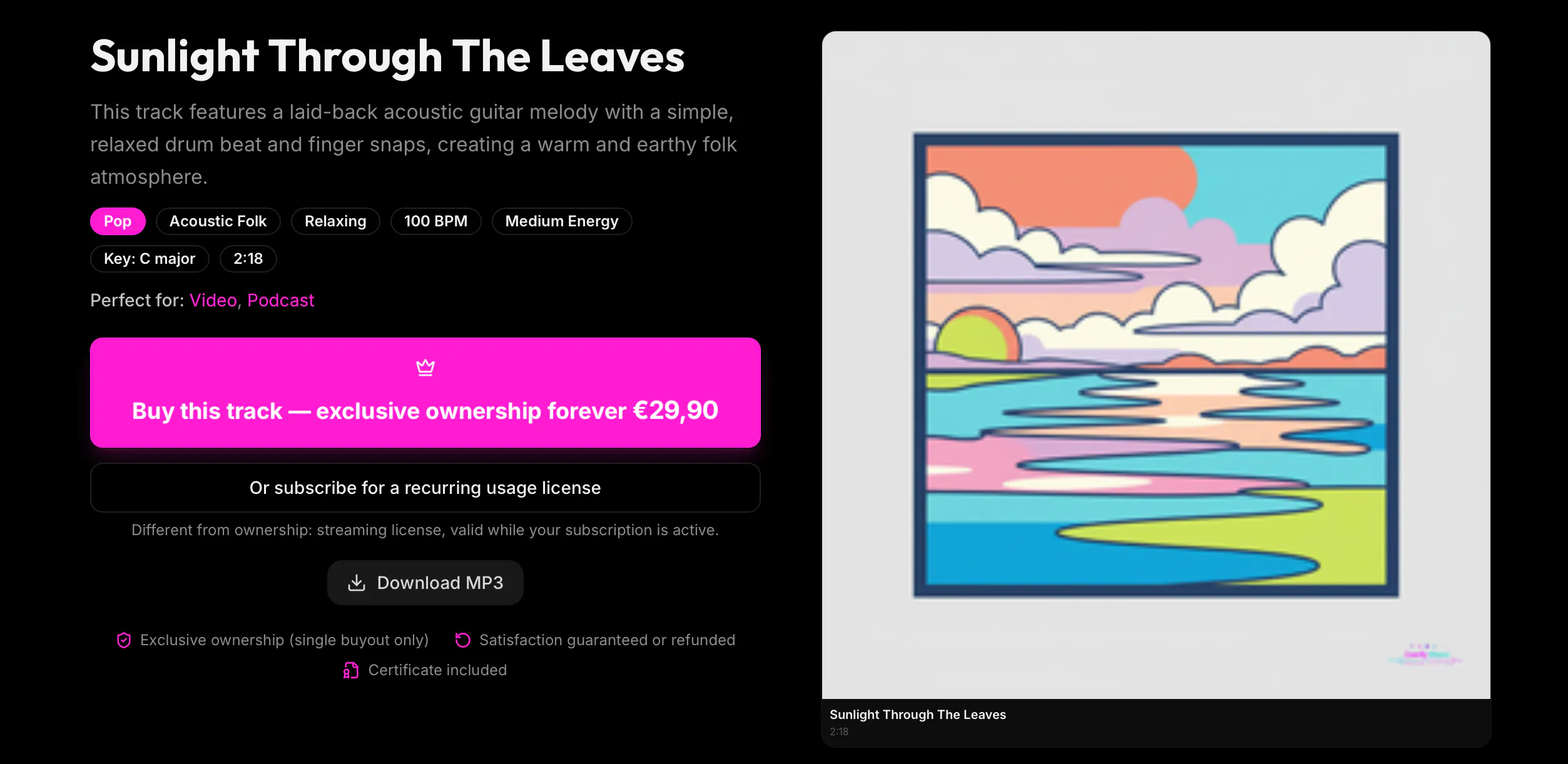 Sonify Music - Full Buyout Audio Tracks gallery image