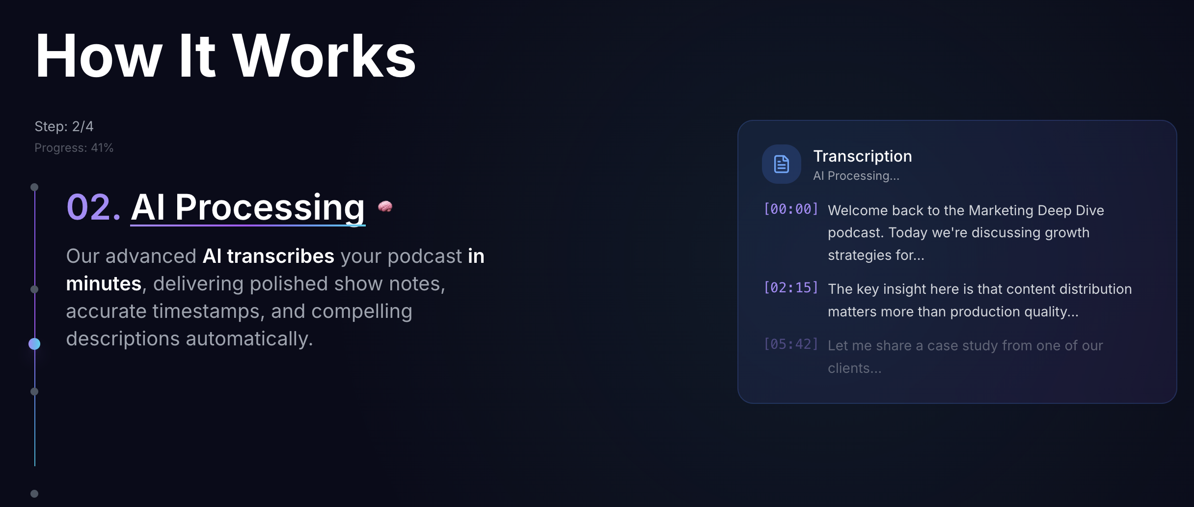 PodSummarize - Screenshot 3 showing product features and functionality