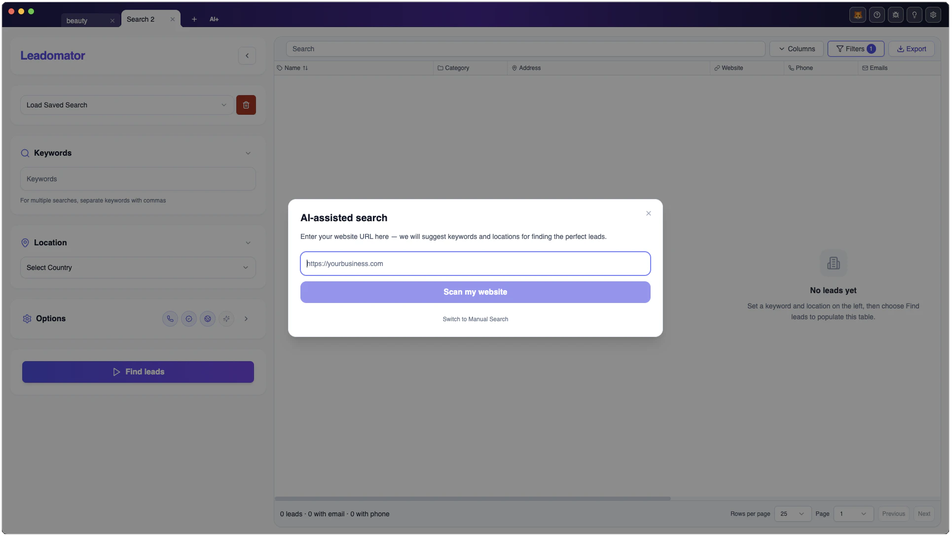 Leadomator screenshot 2