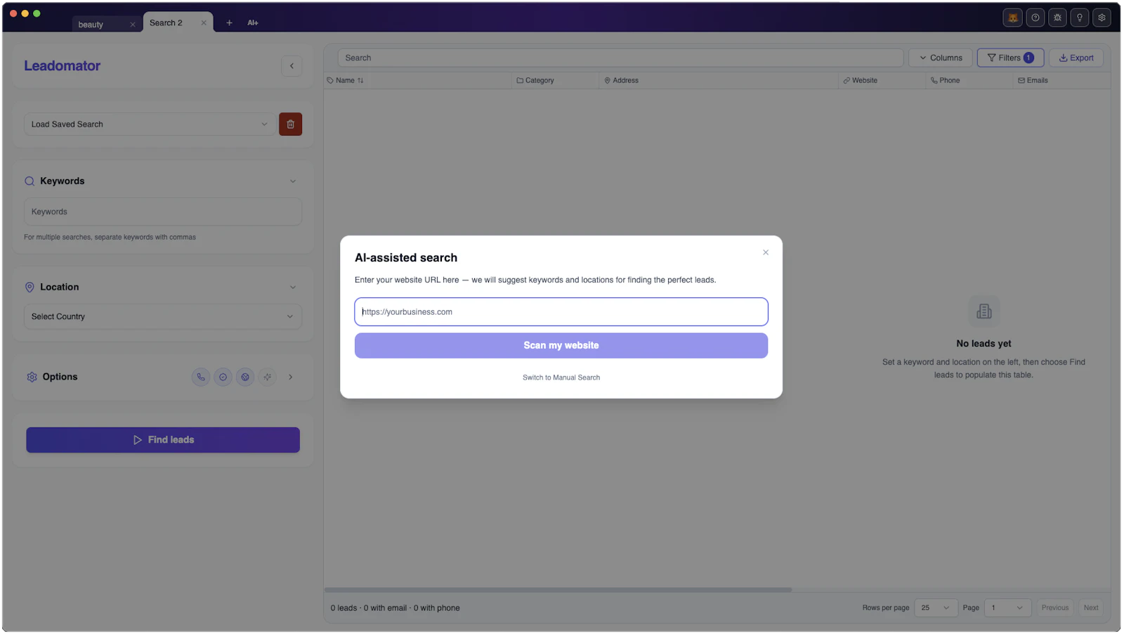 Leadomator screenshot 2