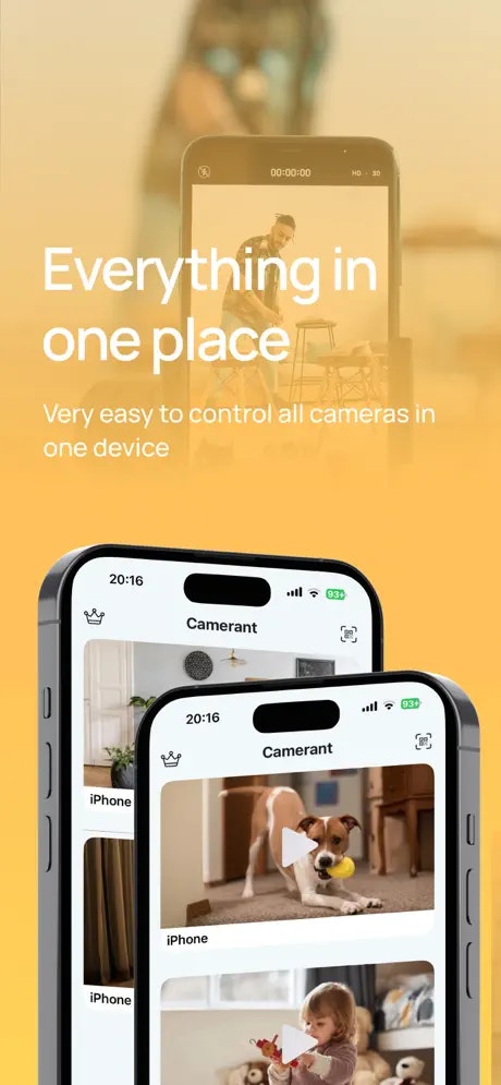 Camerant: Baby Monitor & Pet - Screenshot 3 showing product features and functionality