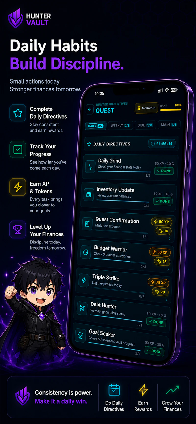 Hunter Vault: Level Up Finance screenshot 7