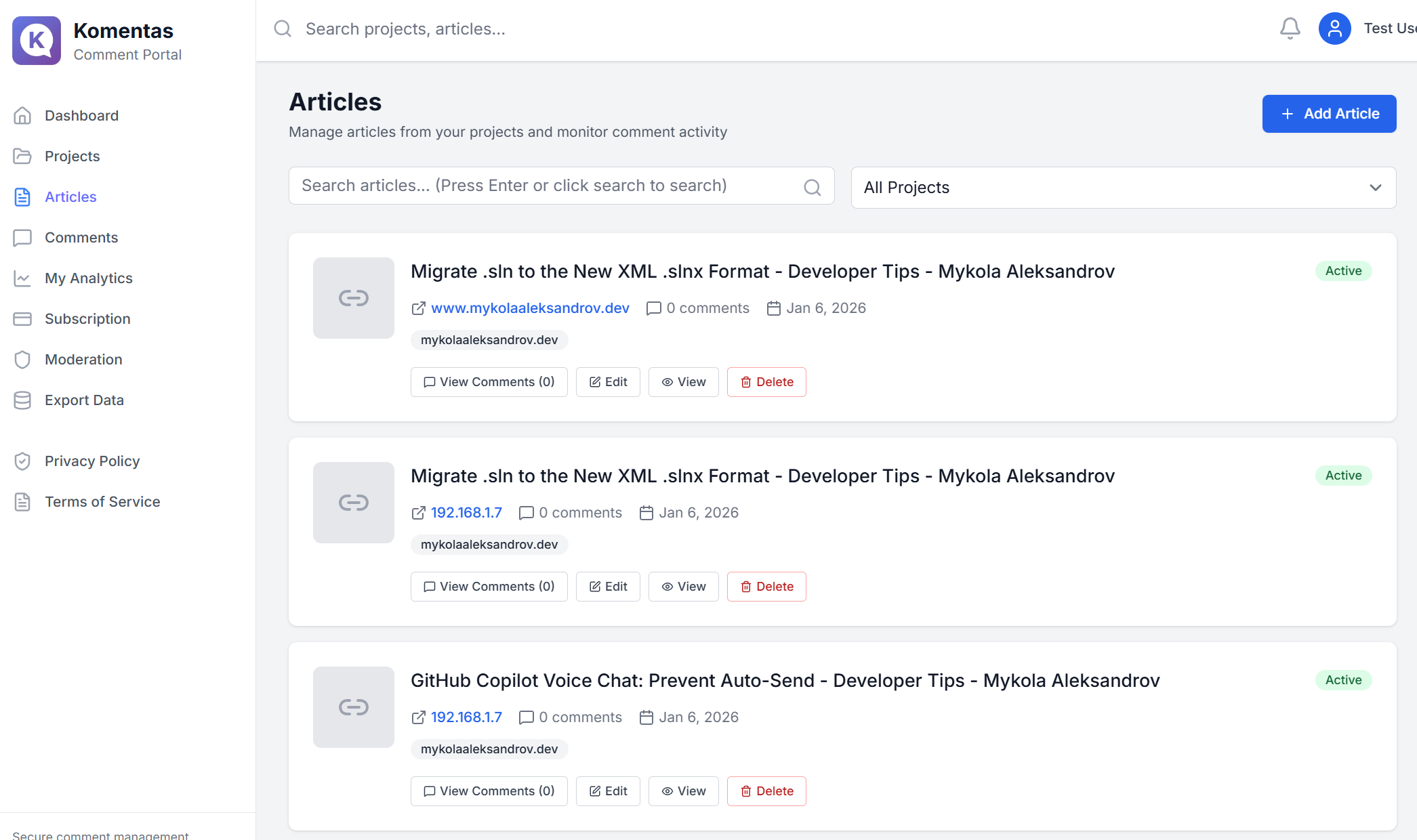 Komentas - Screenshot 5 showing product features and functionality