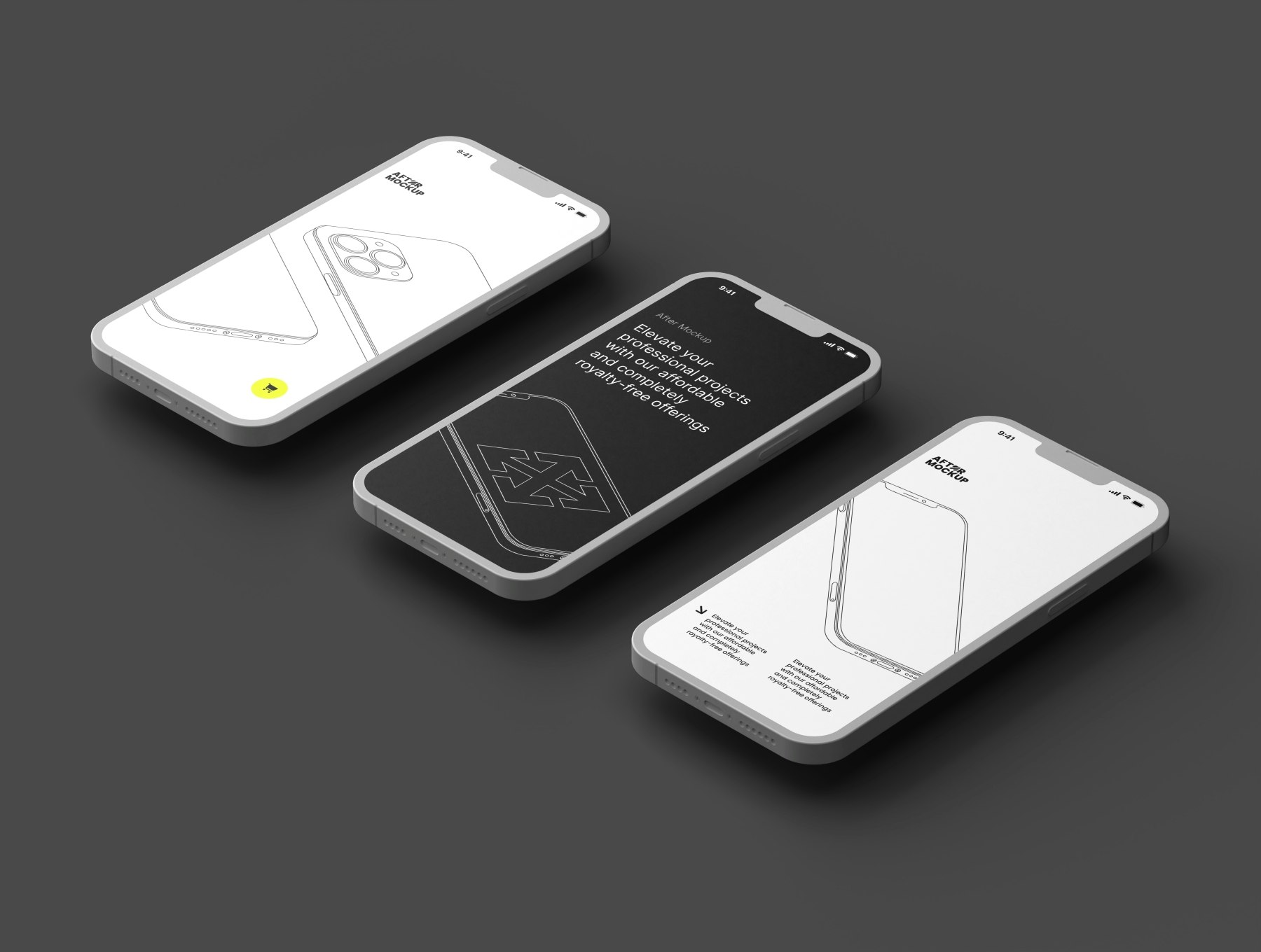 Mídia 4 de Mockups de iPhone de argila de pacote - Modelos limpos, estilizados e de alta resolução