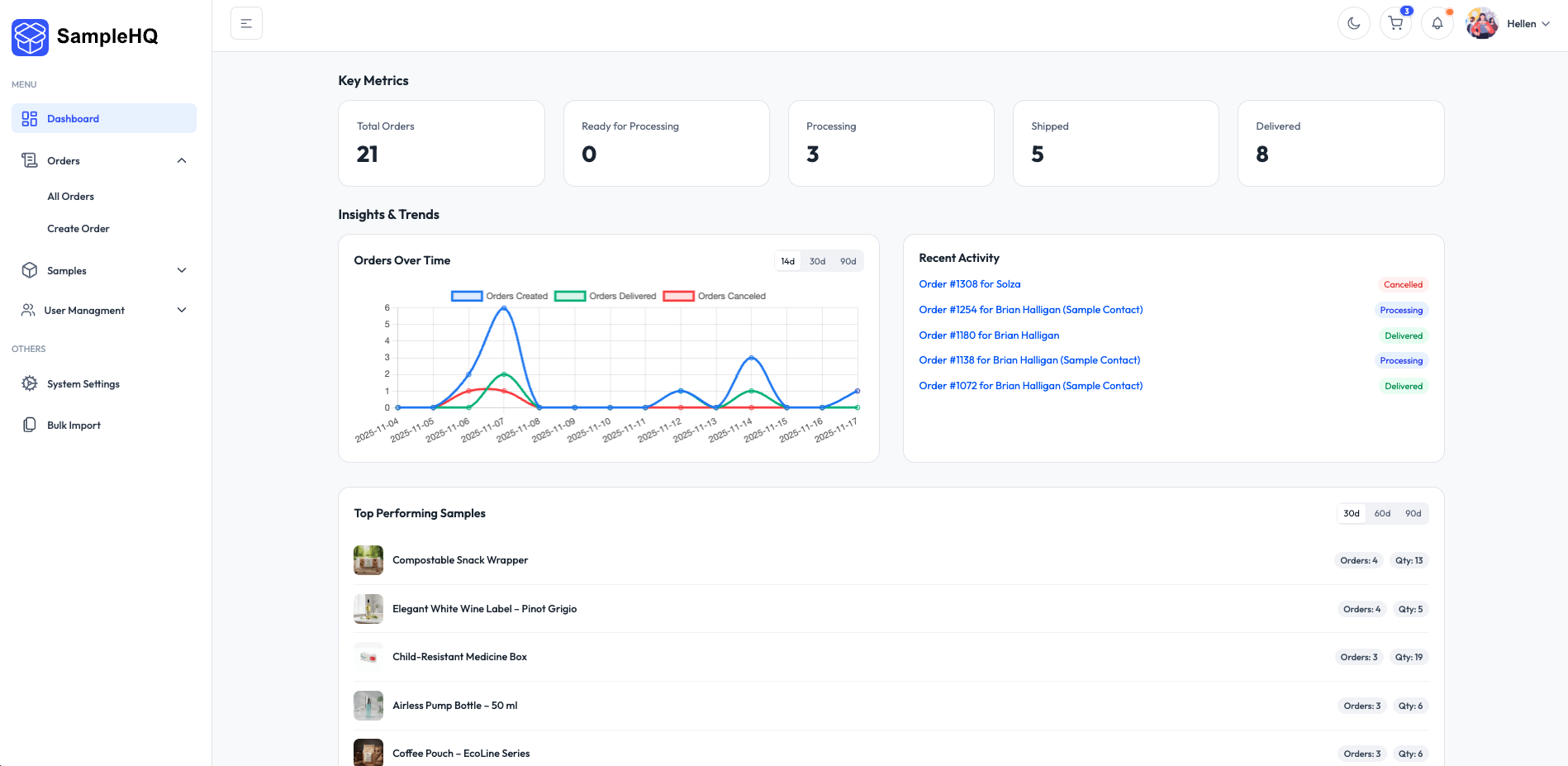 SampleHQ - Screenshot 2 showing product features and functionality