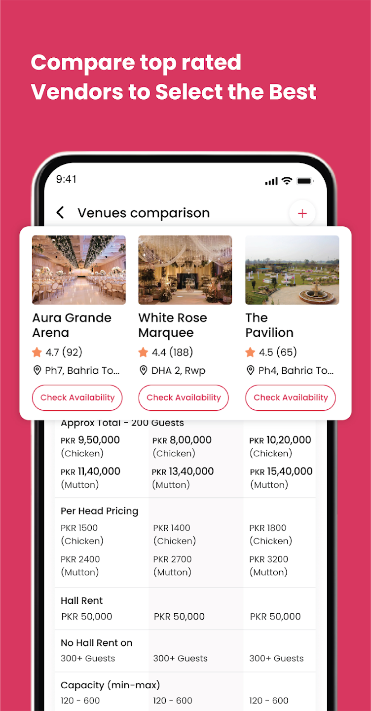 Shadiyana - Wedding Planner - Screenshot 2 showing product features and functionality