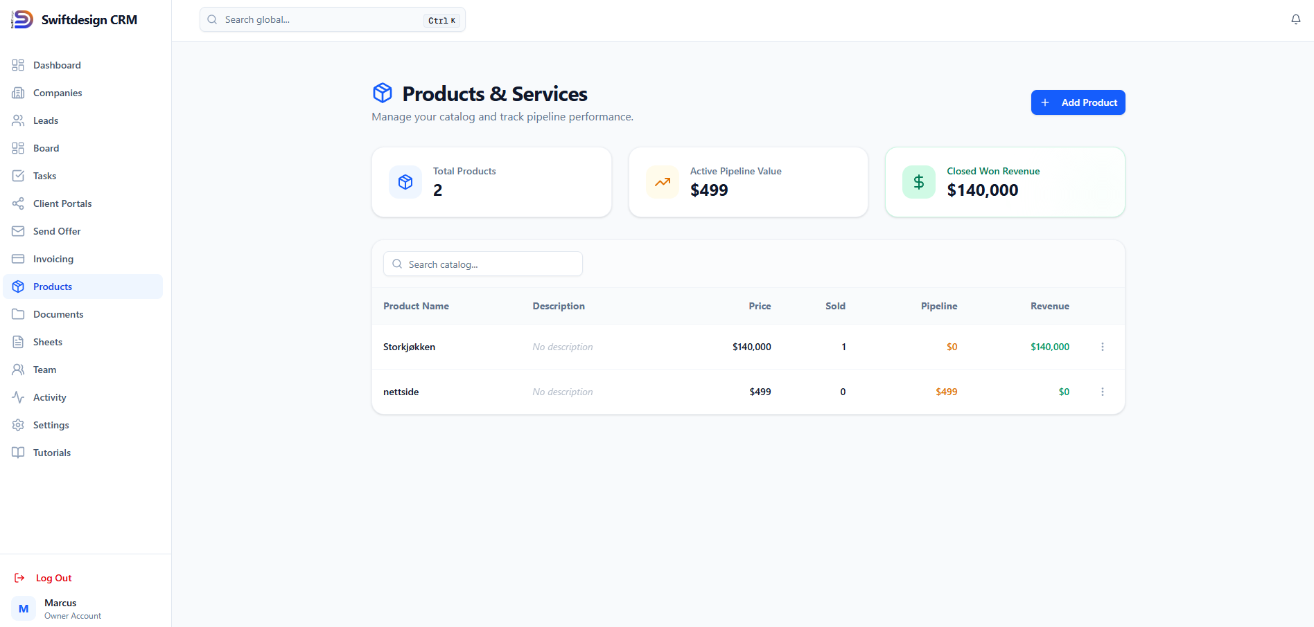 SwiftDesign CRM gallery image