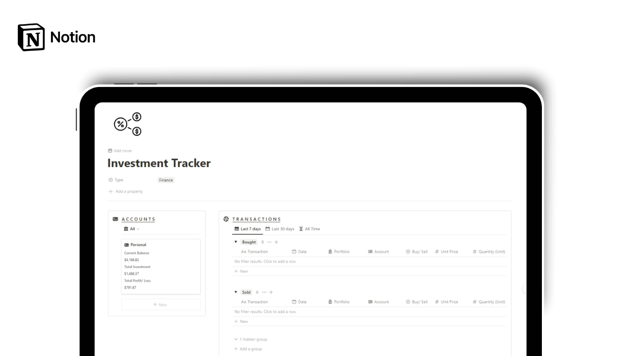 Notion Investment Tracker gallery image