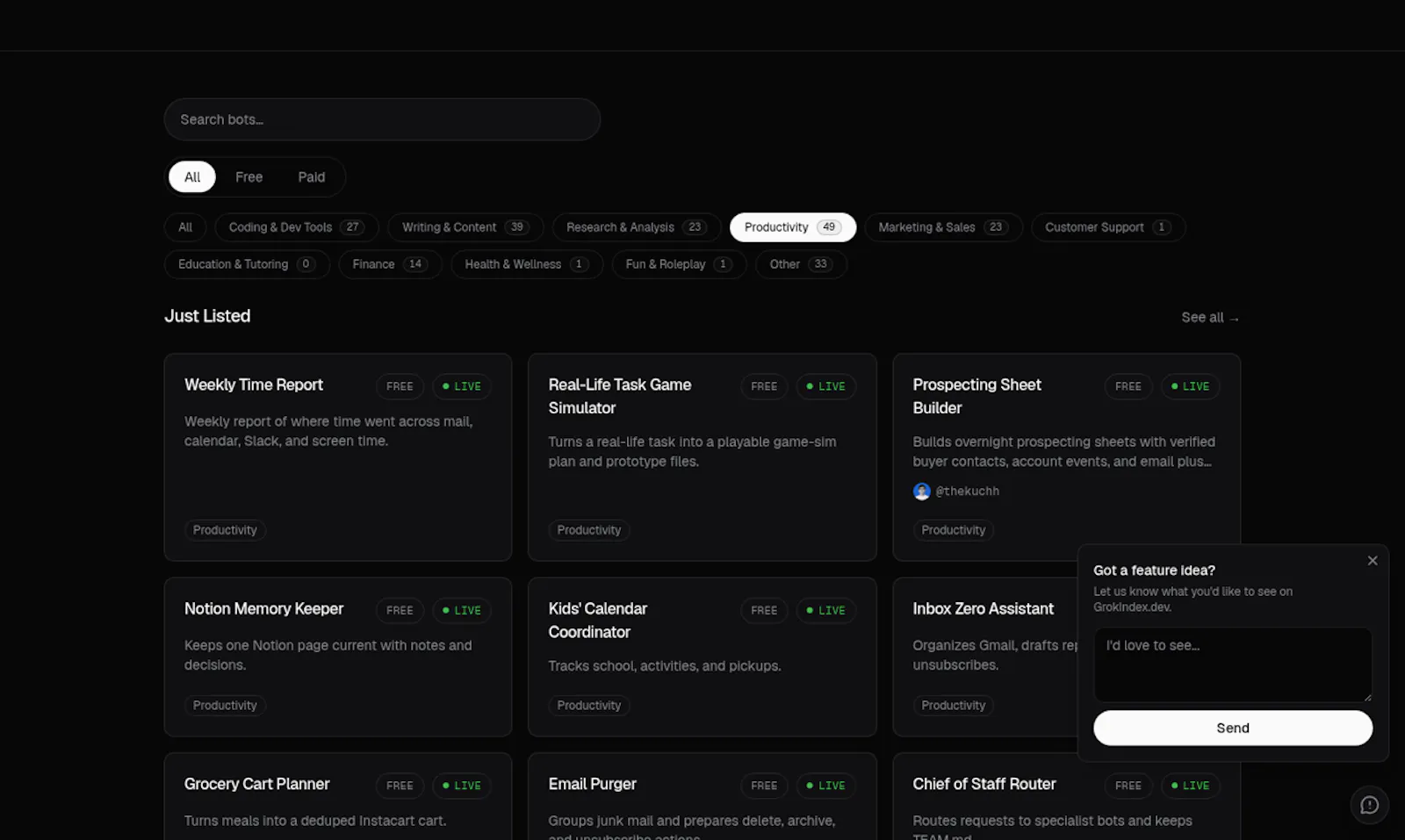 GrokIndex.dev screenshot 2