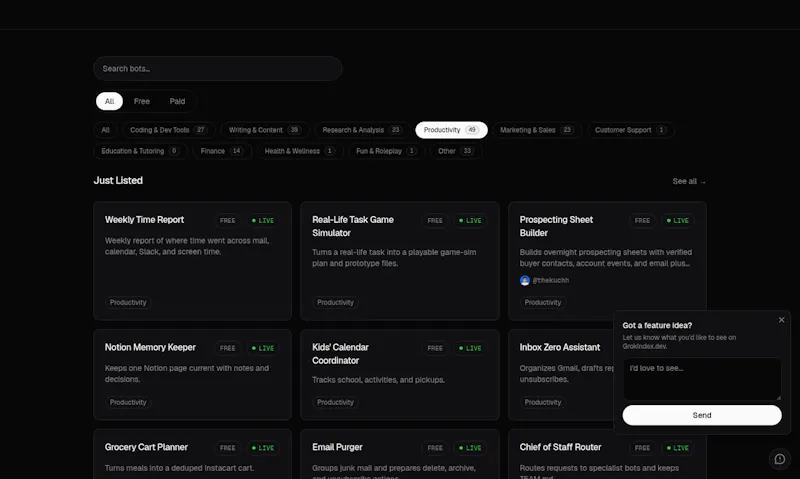 GrokIndex.dev screenshot 2