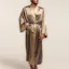 Two Tone Silk Men's Robe Beige and Gold