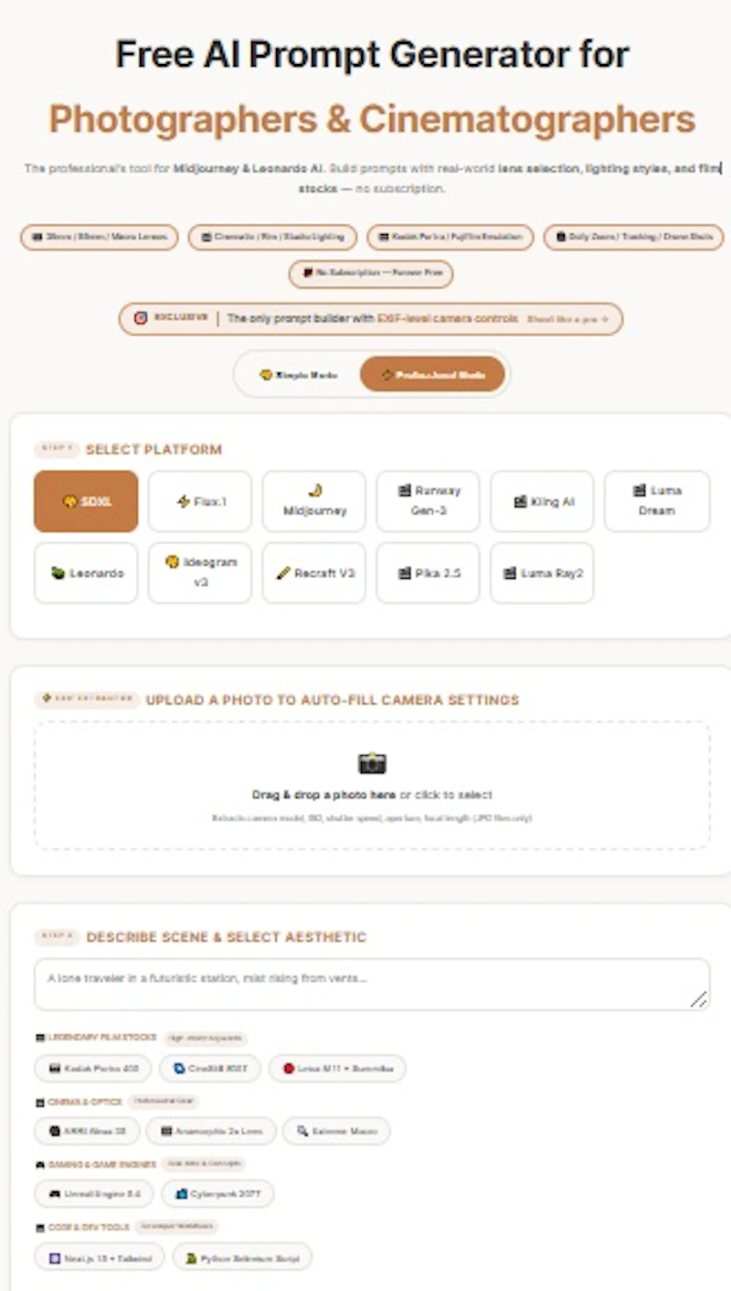 Professional Prompt Builder screenshot 1