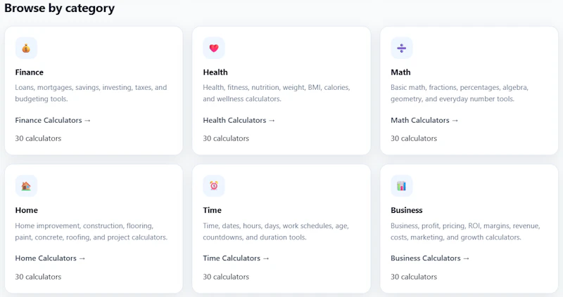 TinyCalculators.com screenshot 4