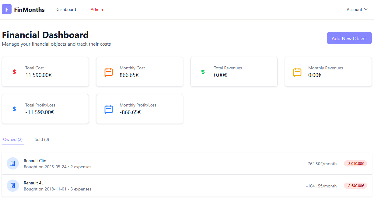 Média Finmonthes - Suivre les coûts continus de vos objets financiers 1