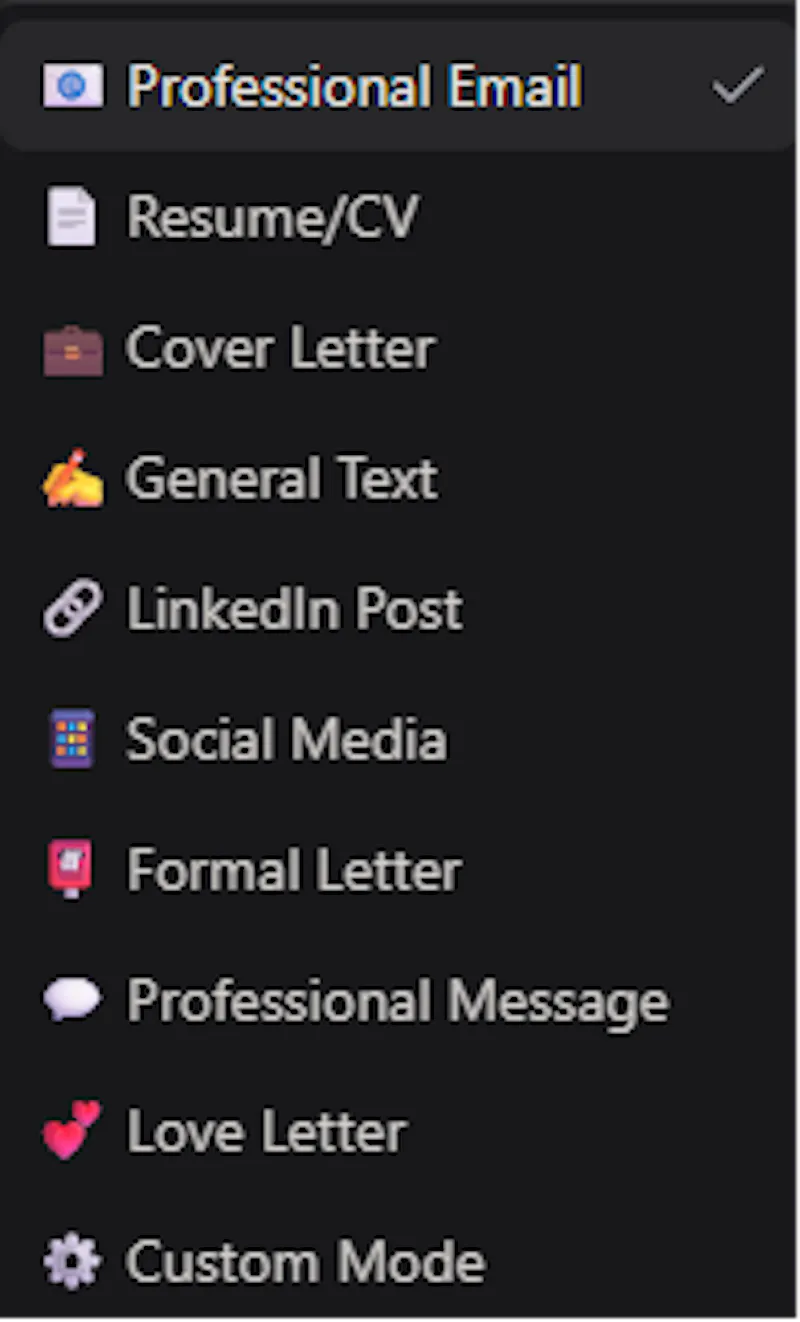 Resume & Email Rewriter screenshot 2