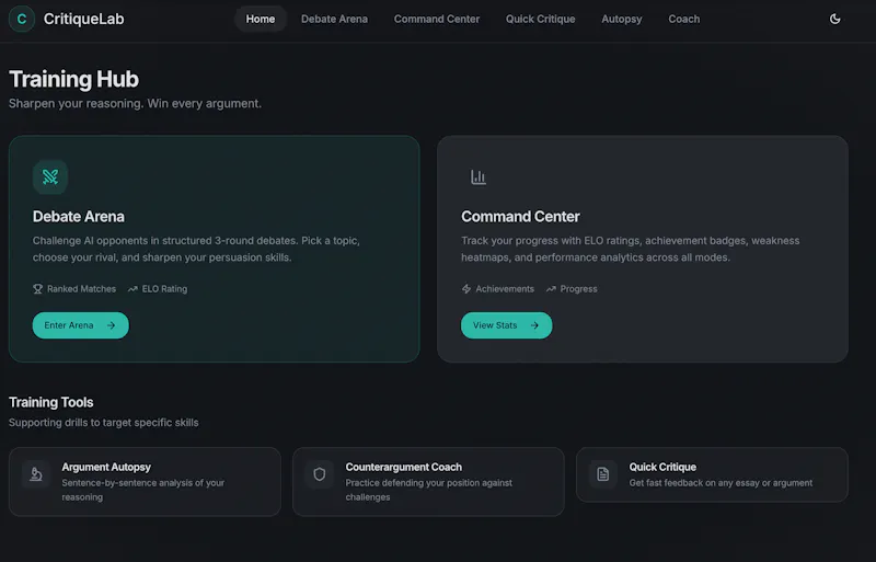 CritiqueLab screenshot 1