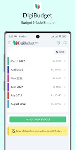 DigiBudget - Main product screenshot demonstrating key features and user interface
