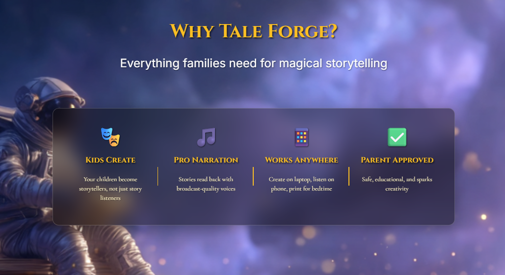 Tale Forge - AI-aangedreven interactieve verhalen voor het slapengaan voor gezinnen media 4
