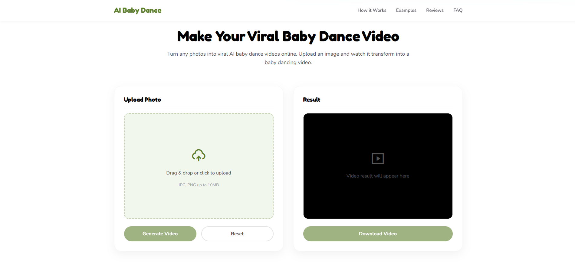  AI Baby Dance - Main product screenshot demonstrating key features and user interface
