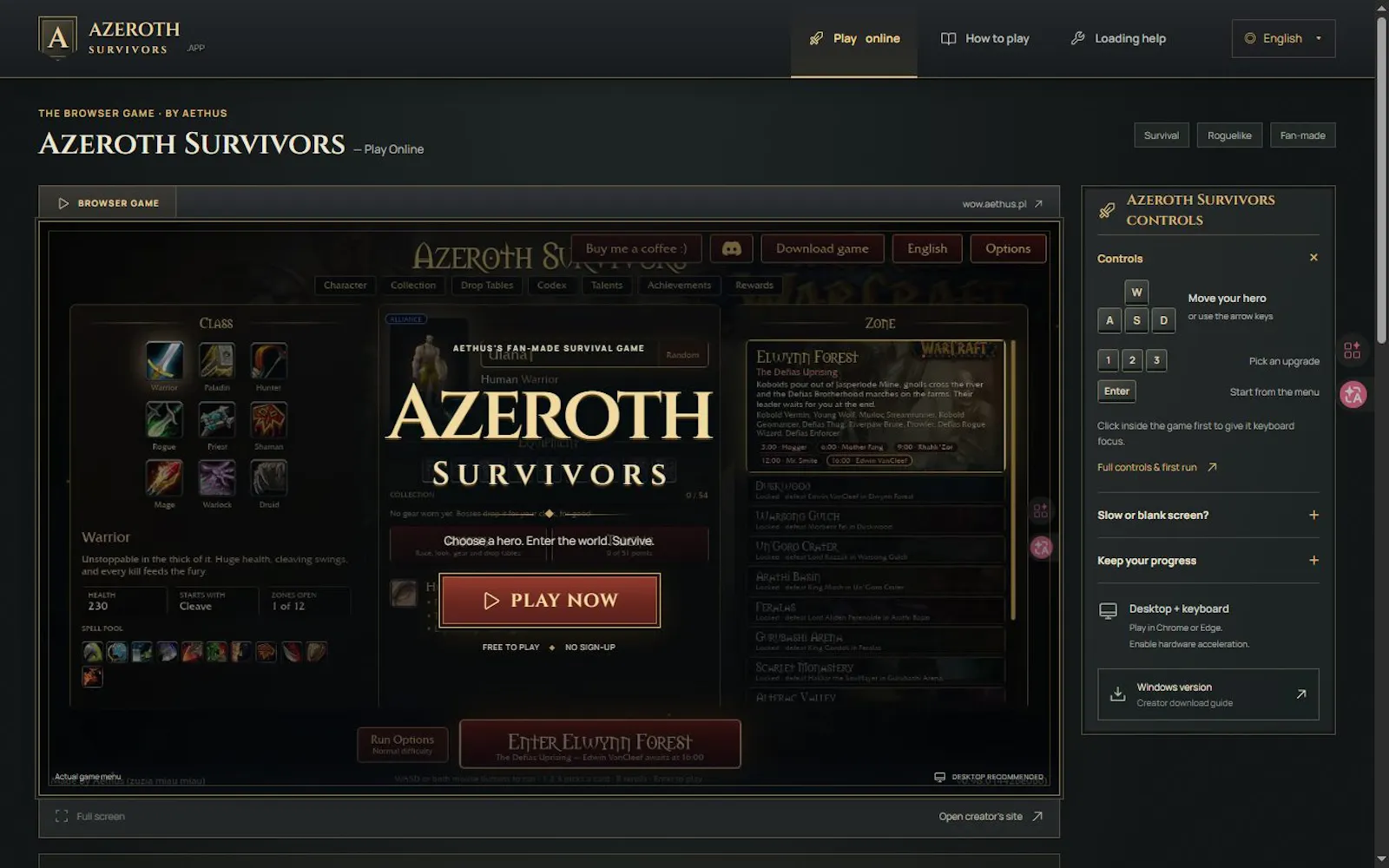 AzerothSurvivors.app screenshot 1