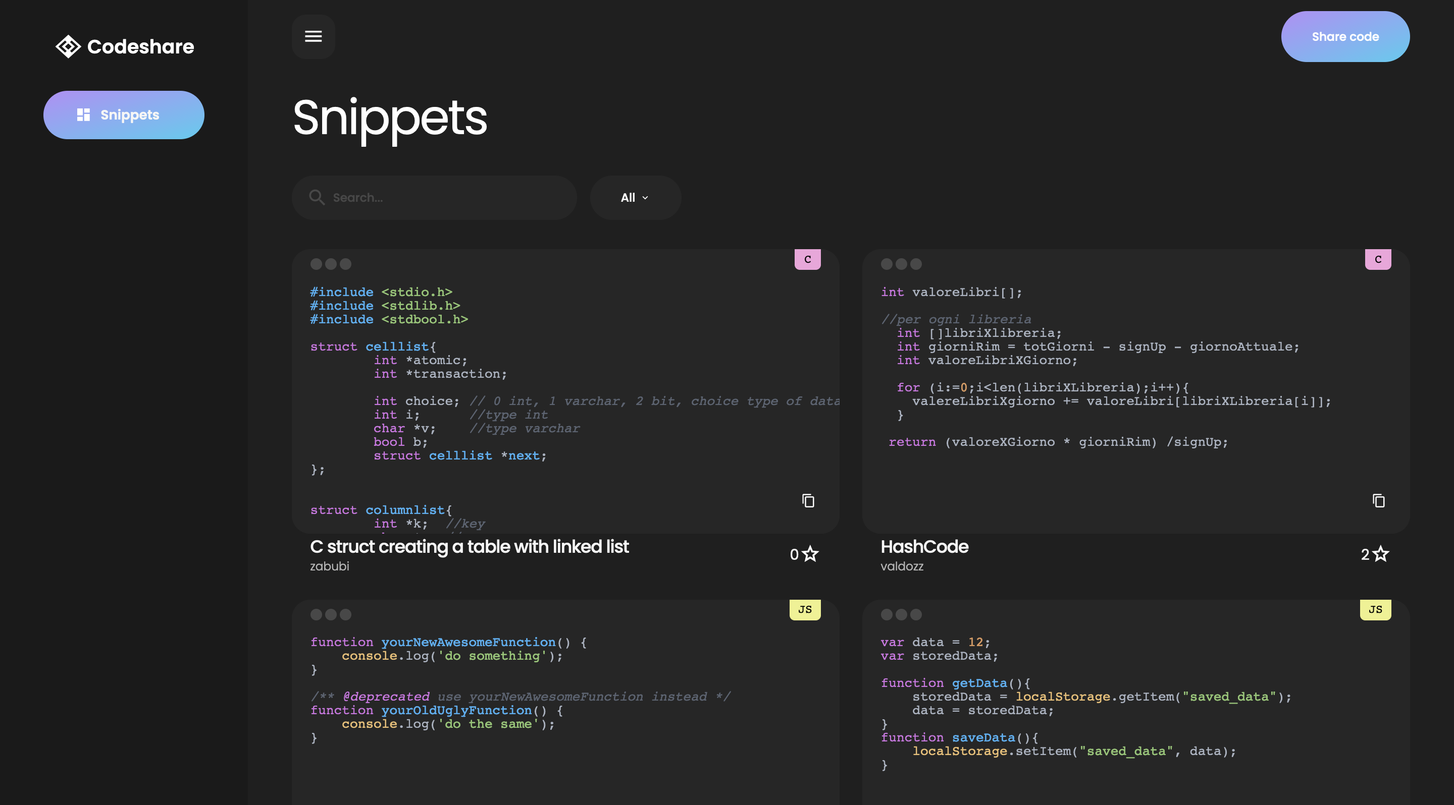 Codeshare gallery image
