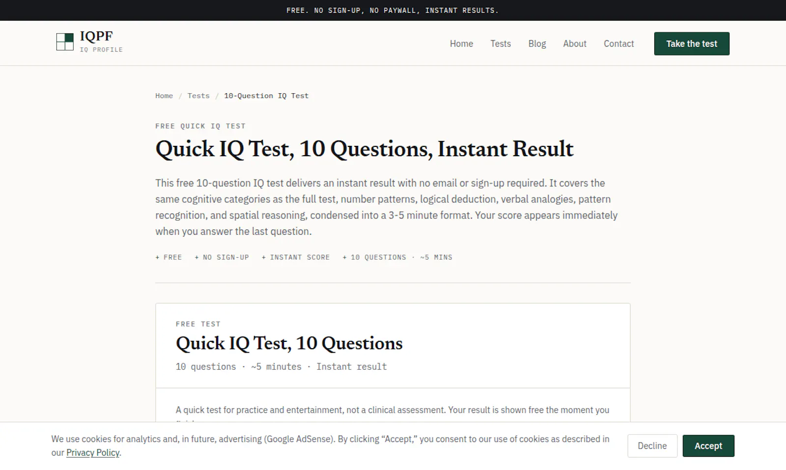 IQPF — Free IQ Profile screenshot 5