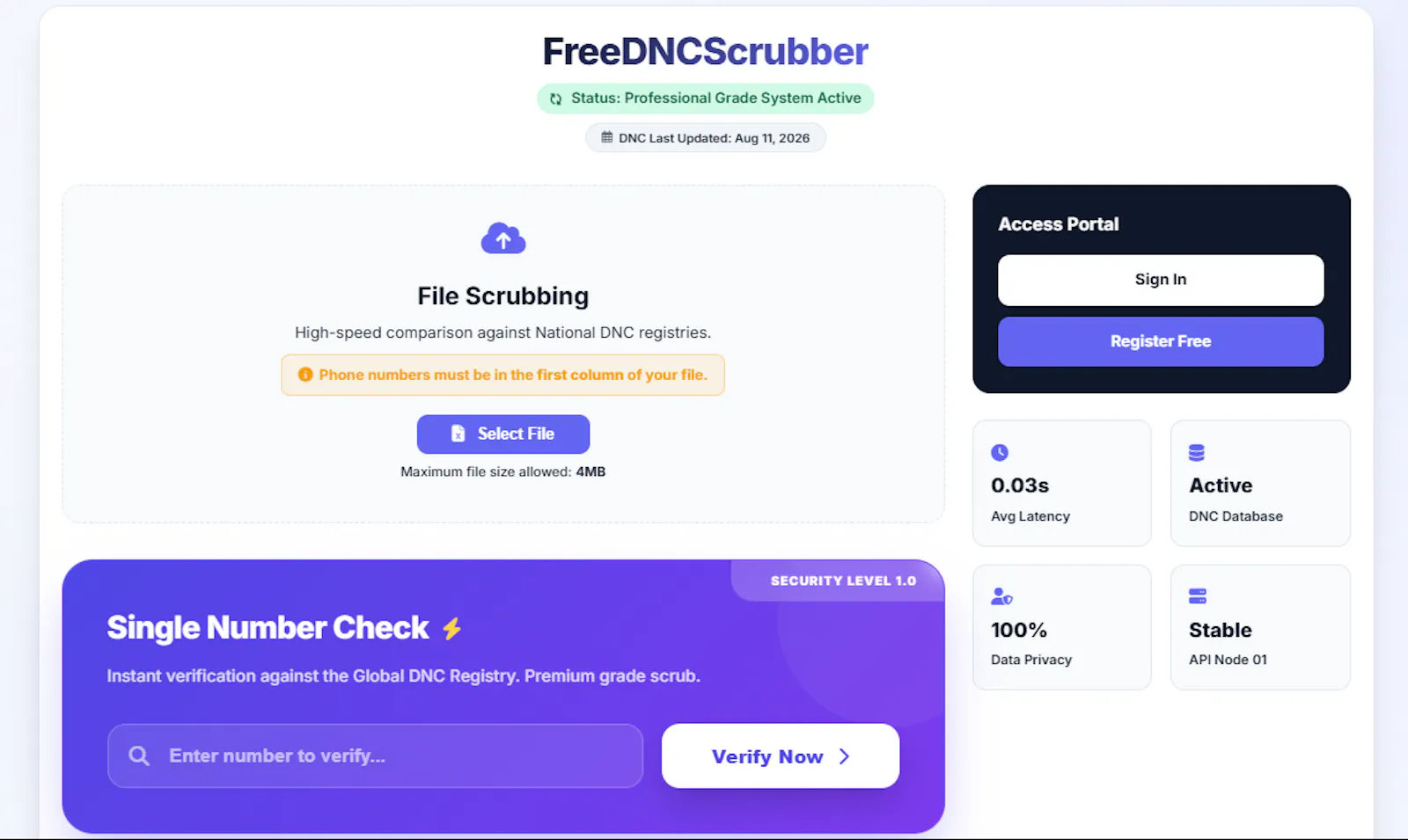 FreeDNCScrubber screenshot 1