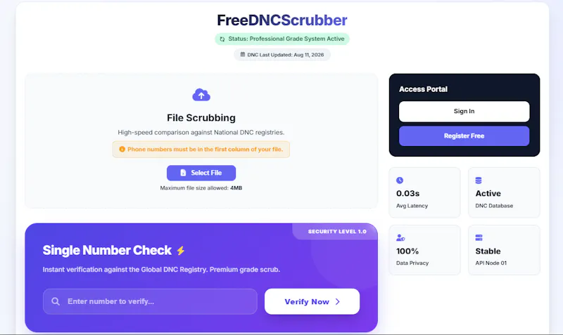 FreeDNCScrubber screenshot 1