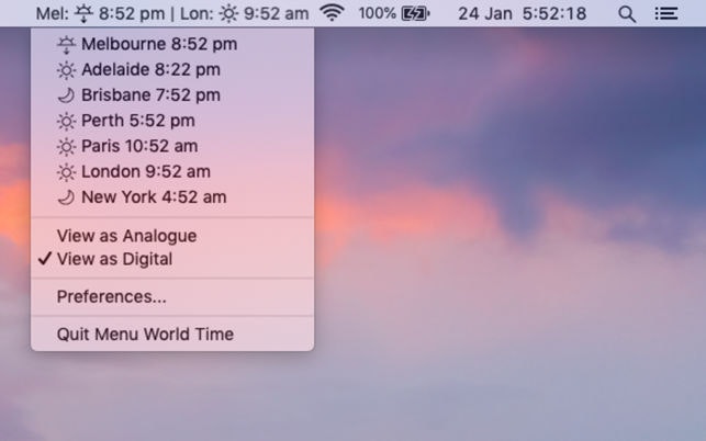 Menu World Time Image