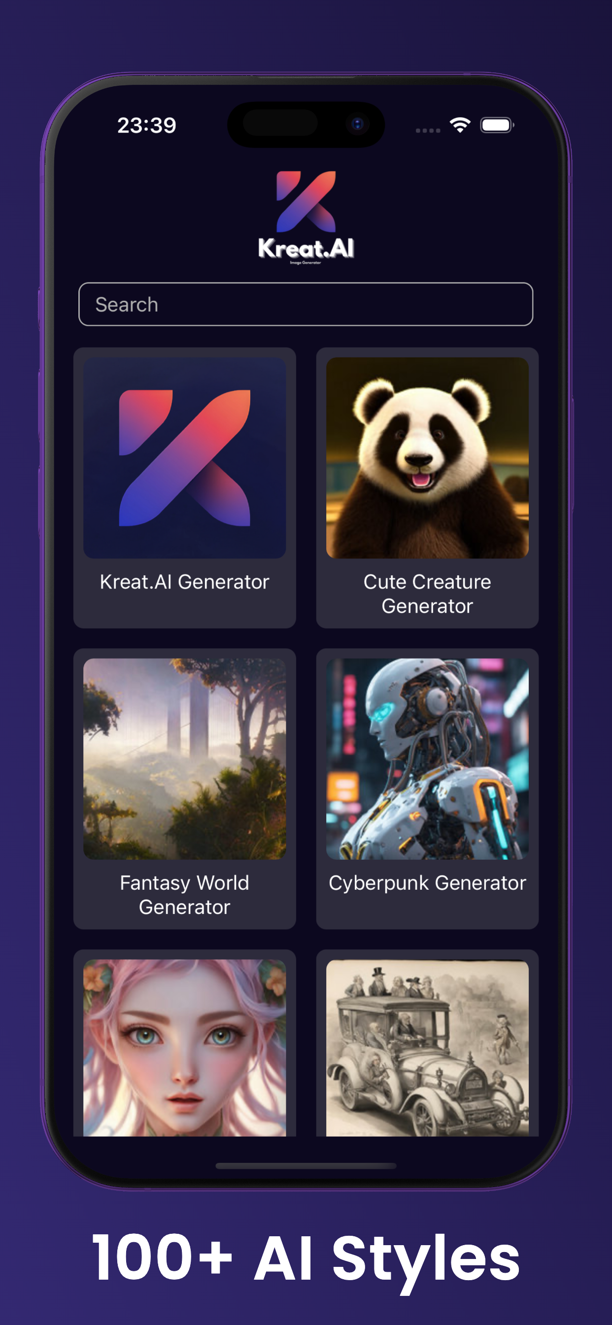 Kreat.ai Generatore di immagini - Generatore di immagini AI con 100 stili per iOS e Android media 3