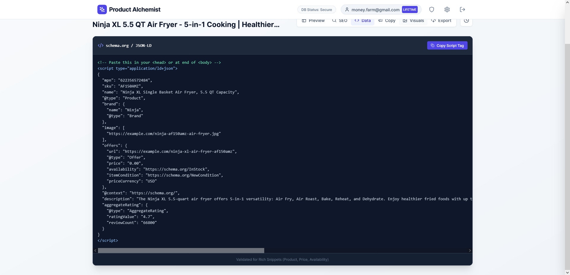 Product Alchemist - Screenshot 4 showing product features and functionality