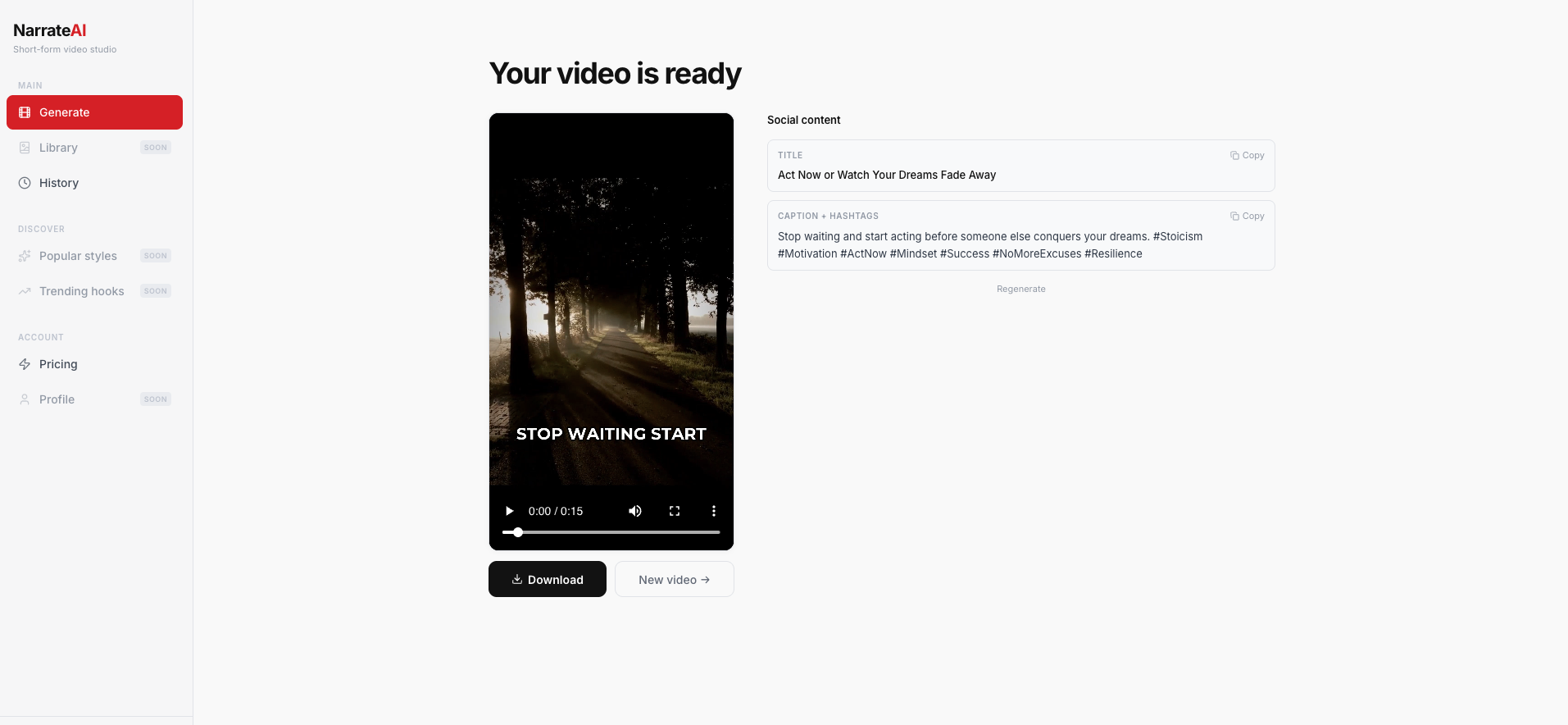 V1: Motivational content automation gallery image