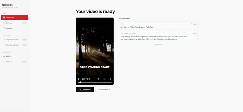 V1: Motivational content automation screenshot 4