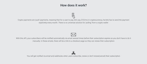 Crypto Subscriptions API gallery image