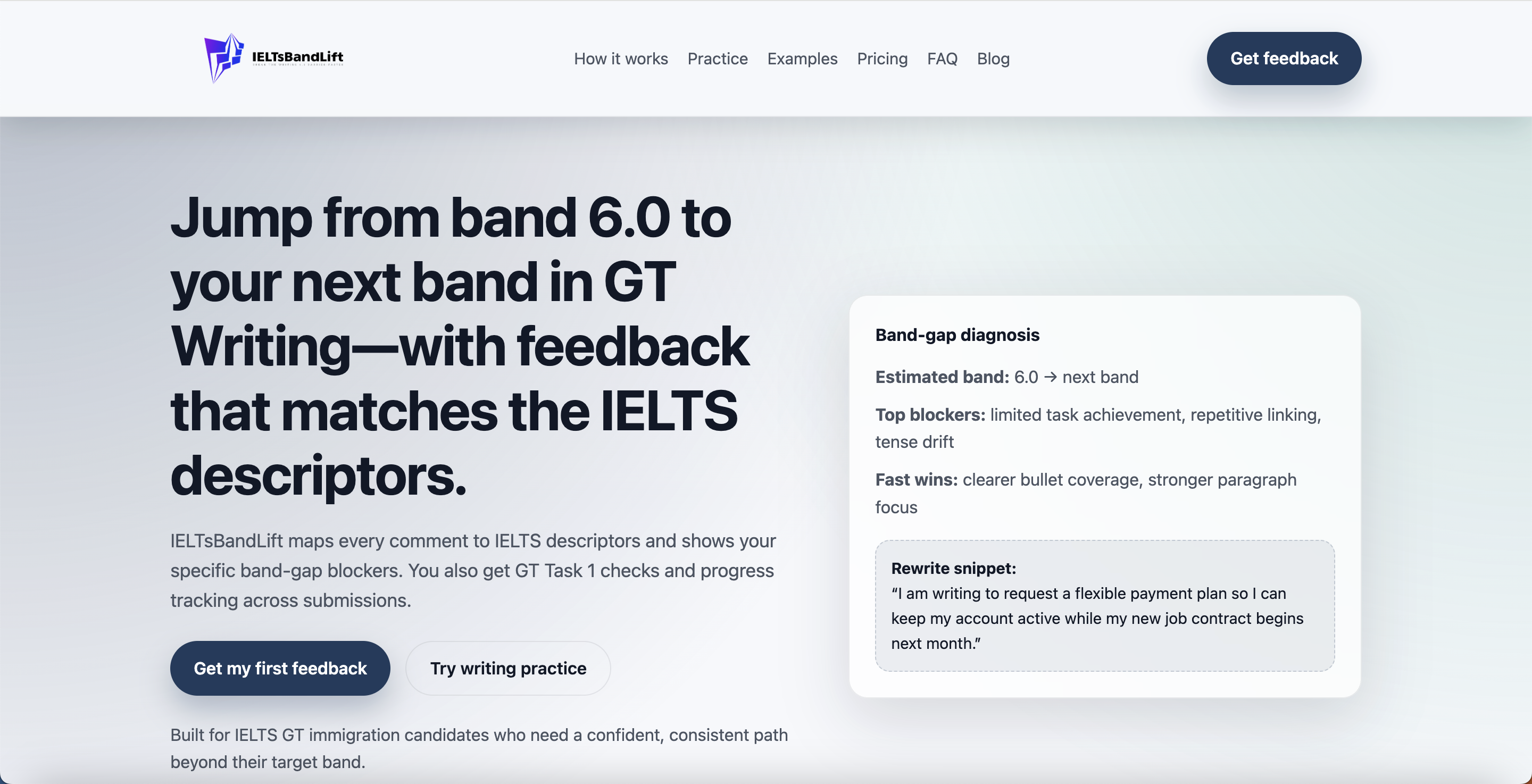 IELTsBandLift - Main product screenshot demonstrating key features and user interface