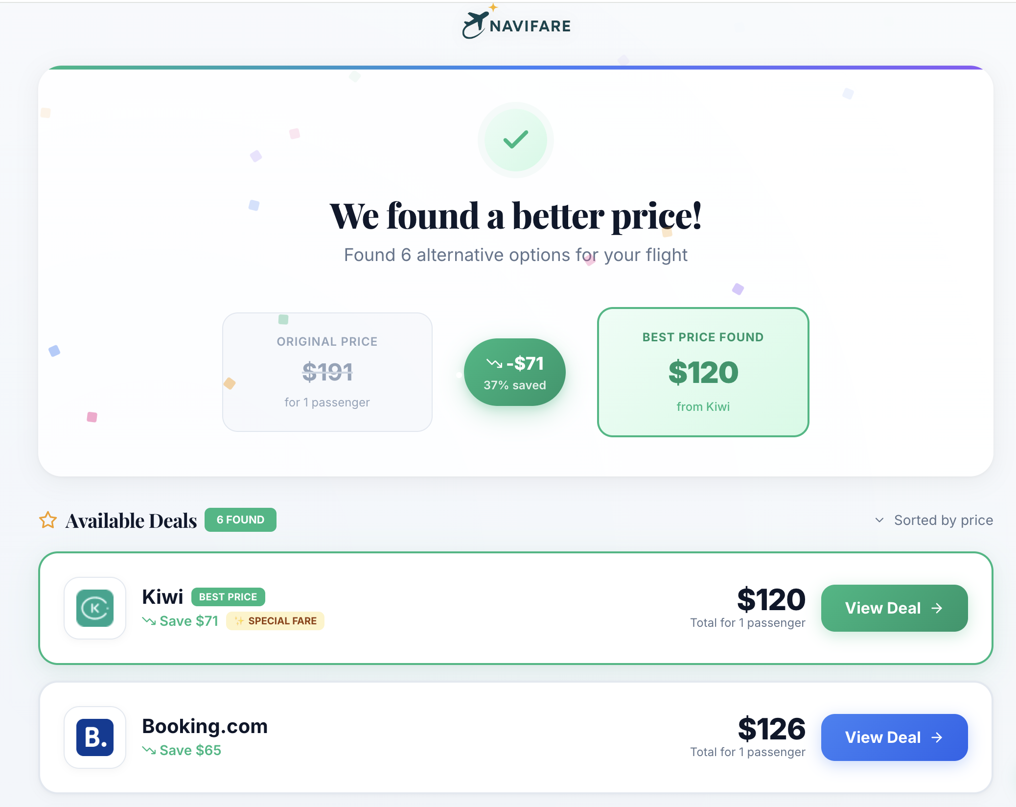 Navifare - Main product screenshot demonstrating key features and user interface