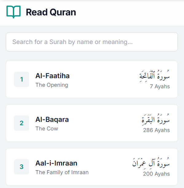 Read Quran - Main product screenshot demonstrating key features and user interface
