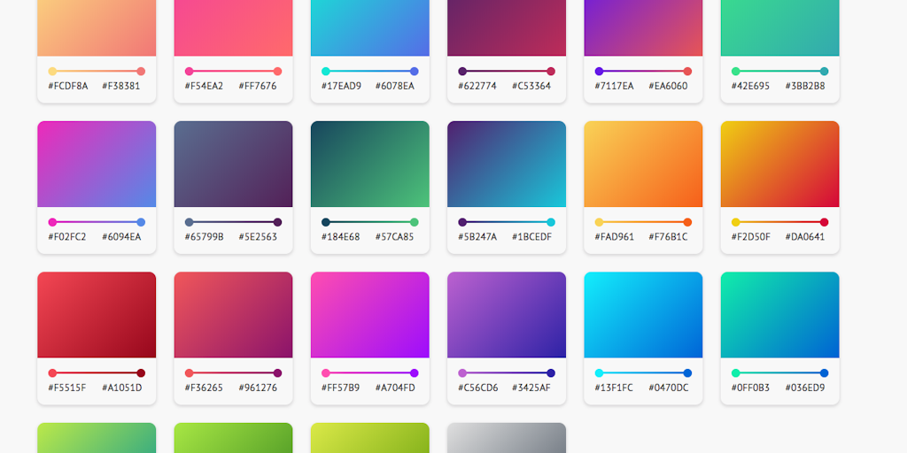 Gradient Cards - A simple and beautiful list of editable gradients ...