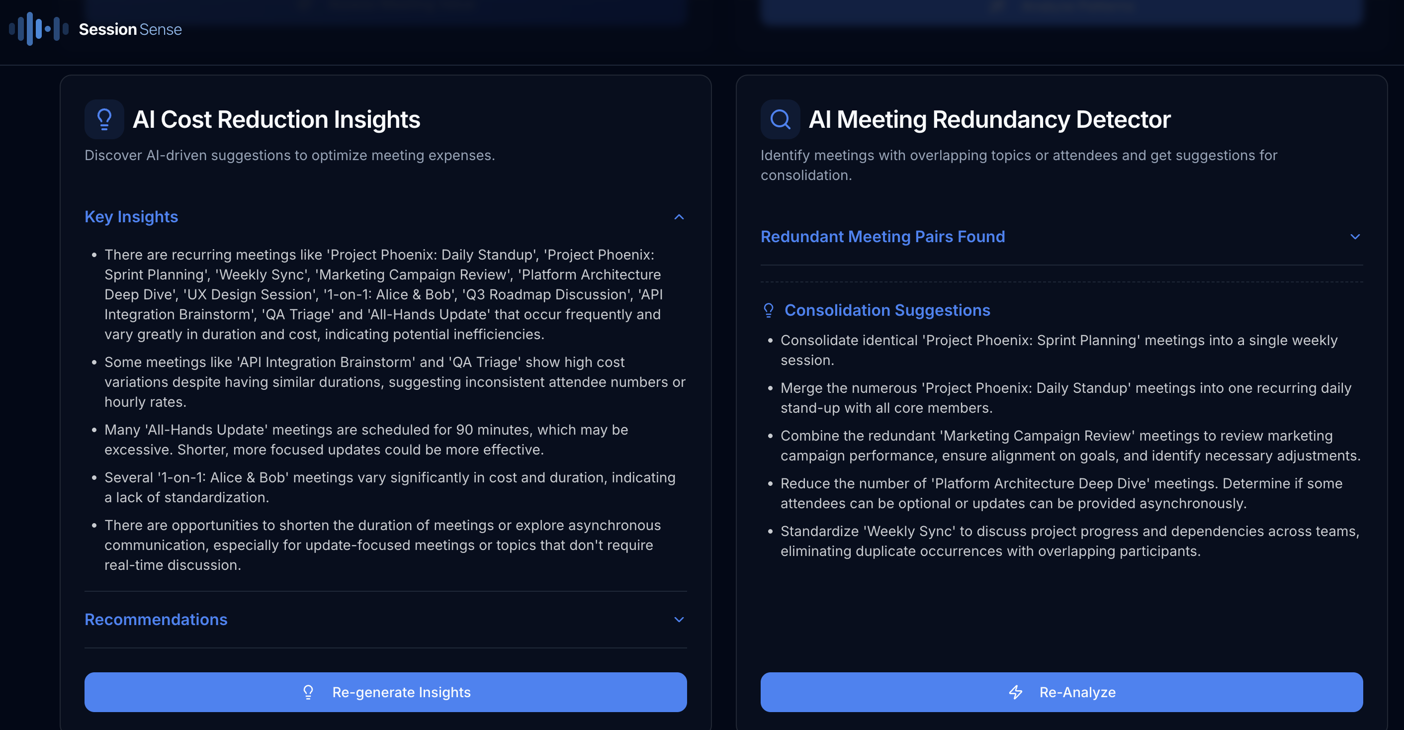 Session Sense - Screenshot 3 showing product features and functionality
