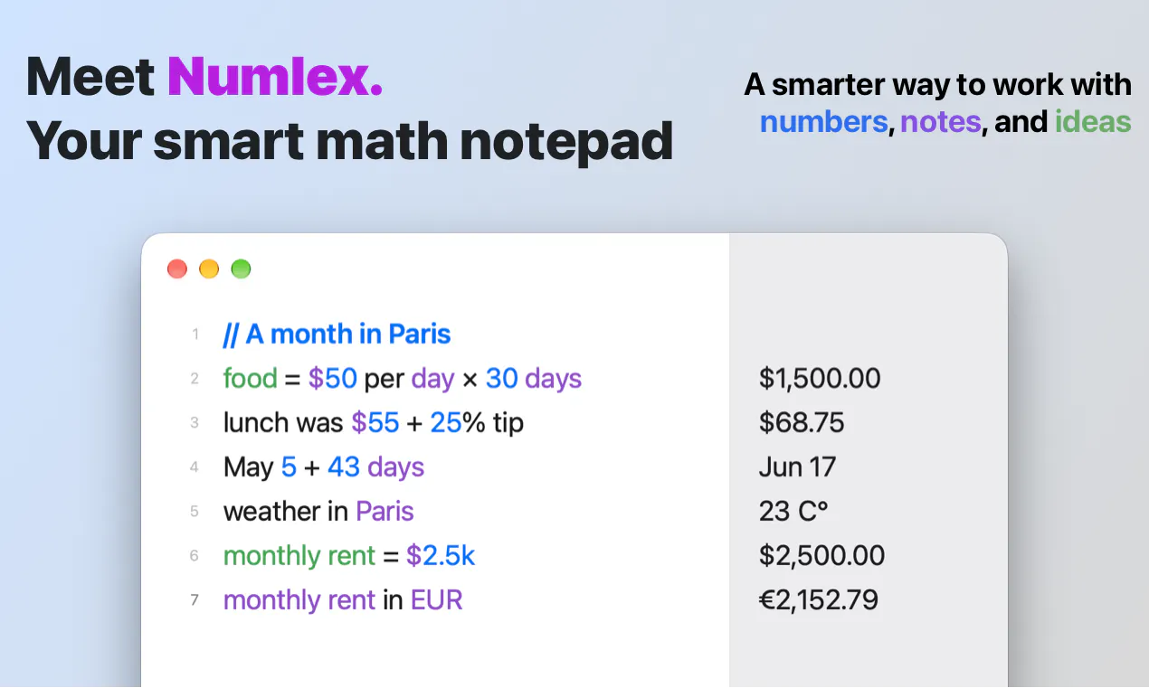 Numlex screenshot